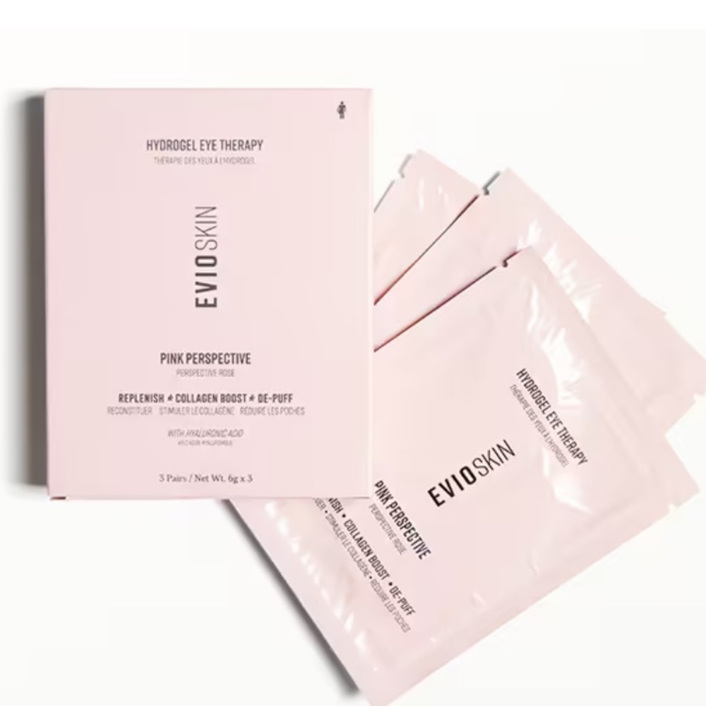 EVIO BEAUTY Pink Perspective De-Puff Hydrogel Eye Therapy 6gX 3 BRAND NEW/SEALED